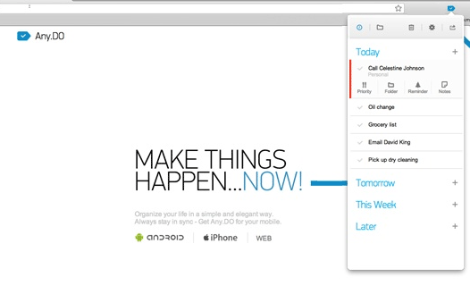 Any.do Extension for Chrome